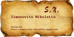 Simonovits Nikoletta névjegykártya